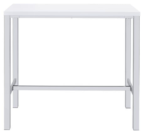 Natividad White High Gloss/Chrome 5-Piece Bar Set by Coaster at Eve Furniture