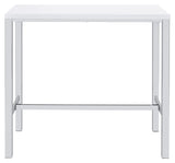 Natividad White High Gloss/Chrome 5-Piece Bar Set by Coaster at Eve Furniture