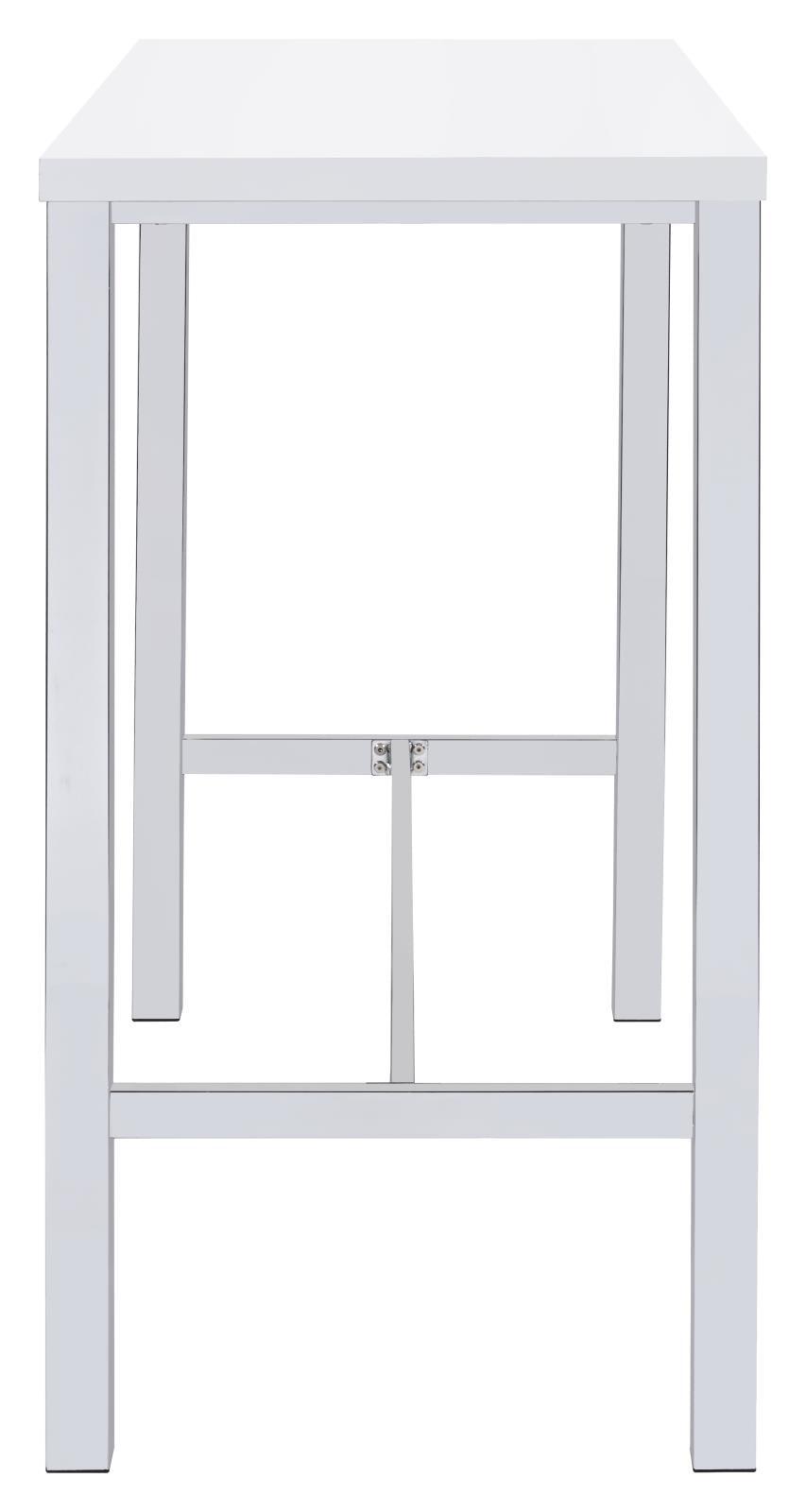 Natividad White High Gloss/Chrome 5-Piece Bar Set by Coaster at Eve Furniture