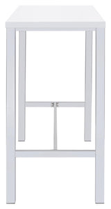 Natividad White High Gloss/Chrome 5-Piece Bar Set by Coaster at Eve Furniture