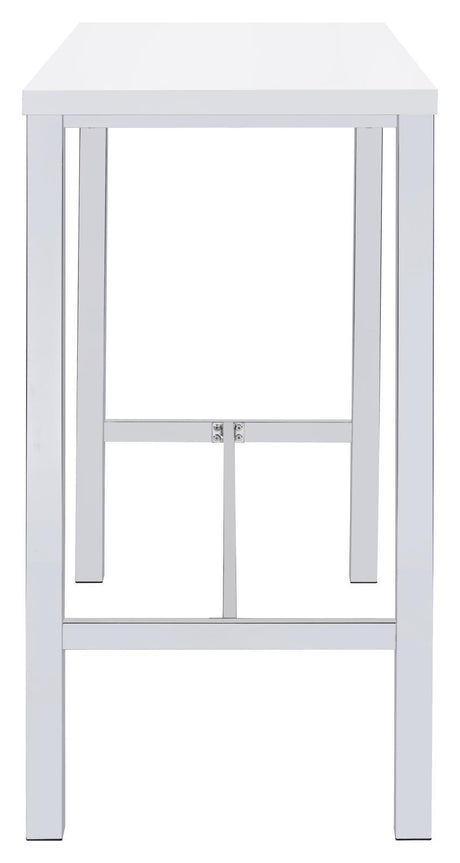 Natividad White High Gloss/Chrome 5-Piece Bar Set by Coaster at Eve Furniture
