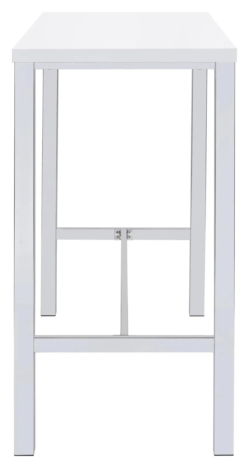 Natividad White High Gloss/Chrome 5-Piece Bar Set by Coaster at Eve Furniture