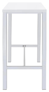 Natividad White High Gloss/Chrome 5-Piece Bar Set by Coaster at Eve Furniture