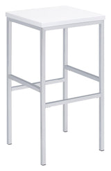 Natividad White High Gloss/Chrome 5-Piece Bar Set by Coaster at Eve Furniture