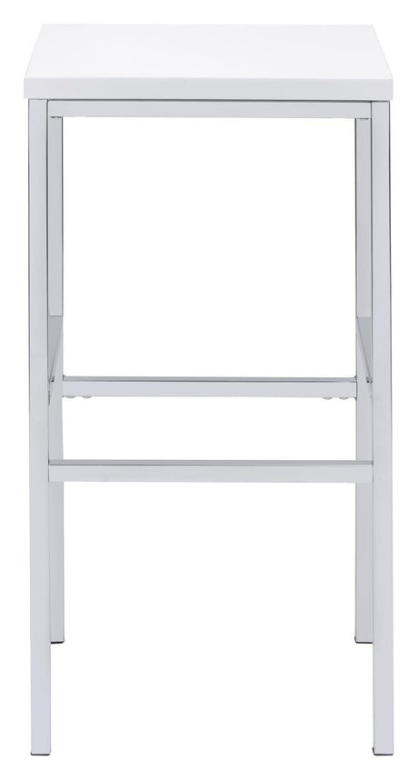 Natividad White High Gloss/Chrome 5-Piece Bar Set by Coaster at Eve Furniture