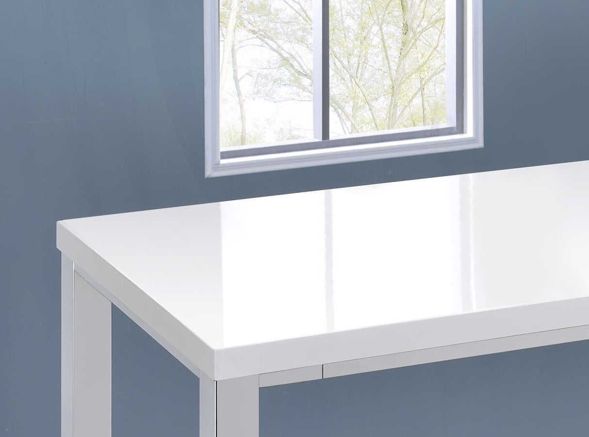 Natividad White High Gloss/Chrome 5-Piece Bar Set by Coaster at Eve Furniture