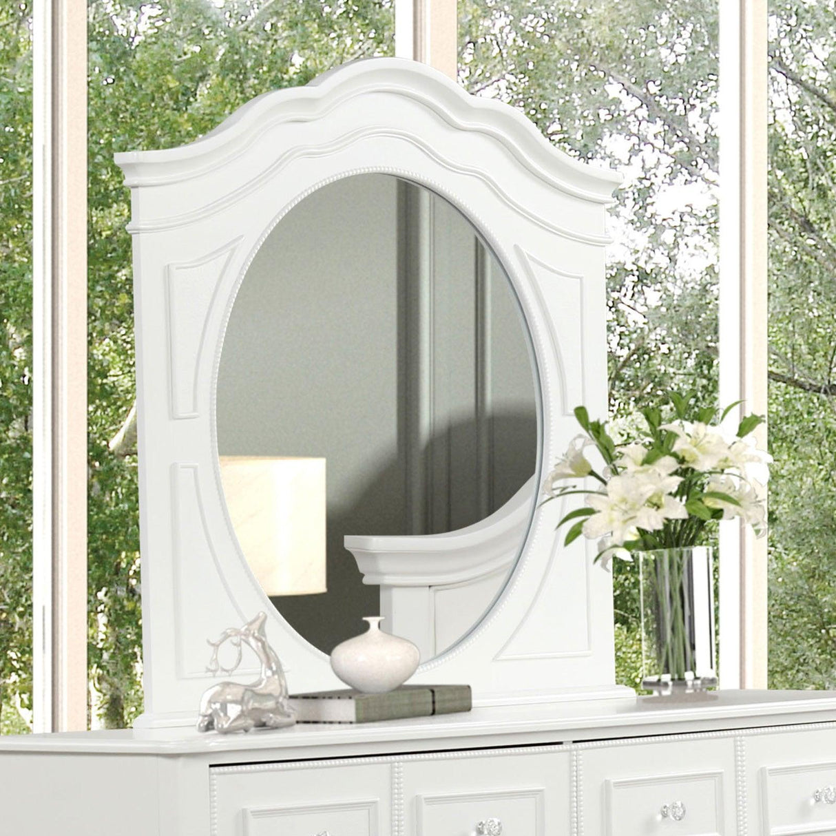 Naucalpan White Mirror by Furniture of America at Eve Furniture