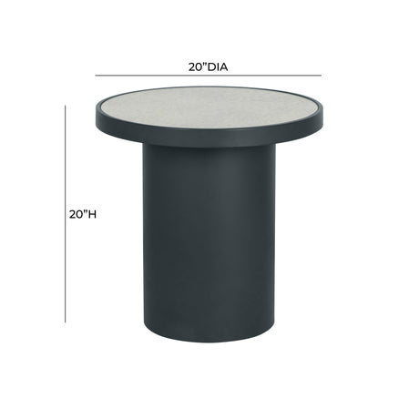 Nautilus Antique Silver Mirrored Side Table by TOV Furniture at Eve Furniture