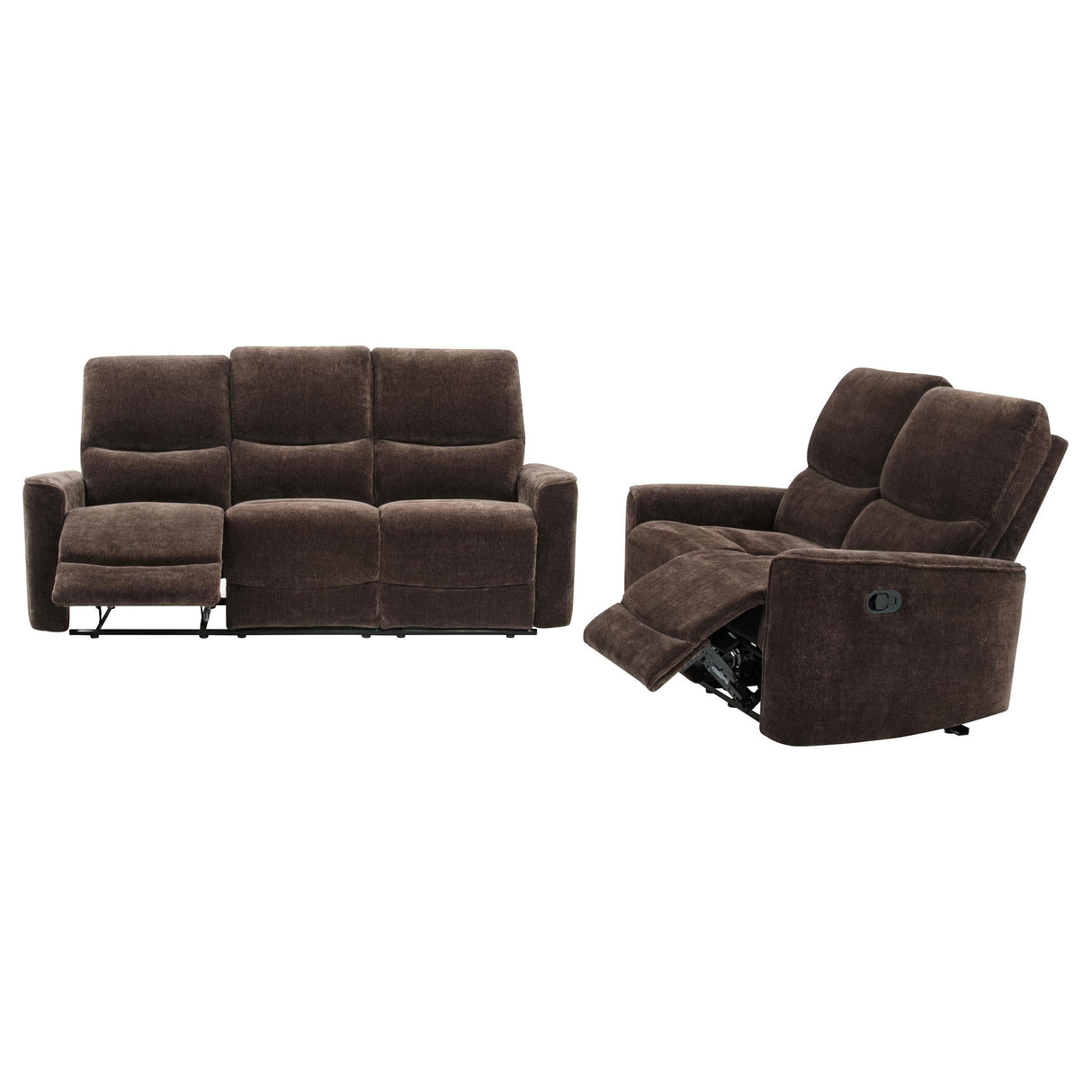 Navarro Dark Brown 2-Piece Upholstered Reclining Sofa Set by Coaster at Eve Furniture