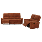 Navarro Orange 2-Piece Upholstered Reclining Living Room Set by Coaster at Eve Furniture
