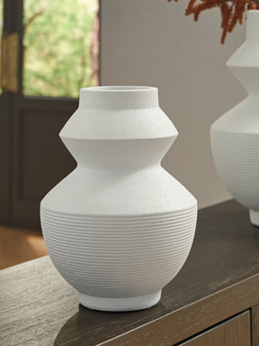 Naveen White Vase by ASHLEY FURNITURE at Eve Furniture
