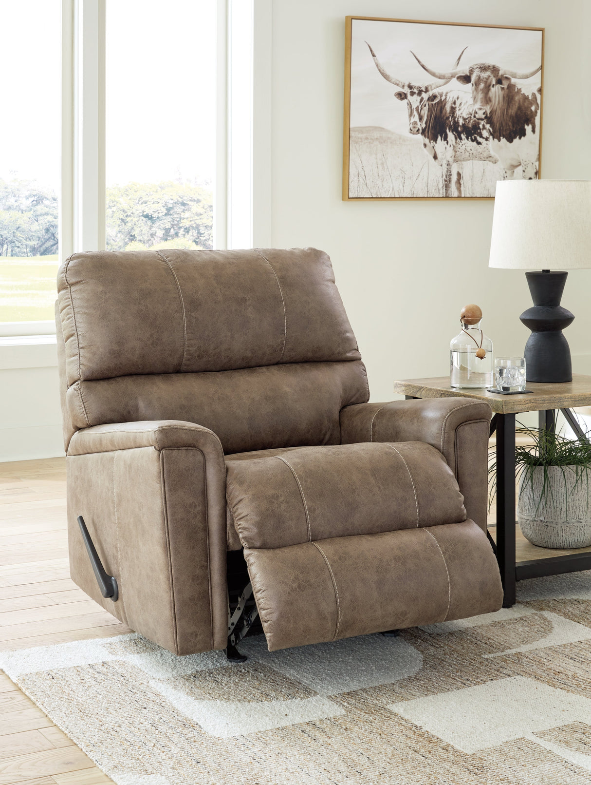 Navi Fossil Recliner by Ashley at Eve Furniture