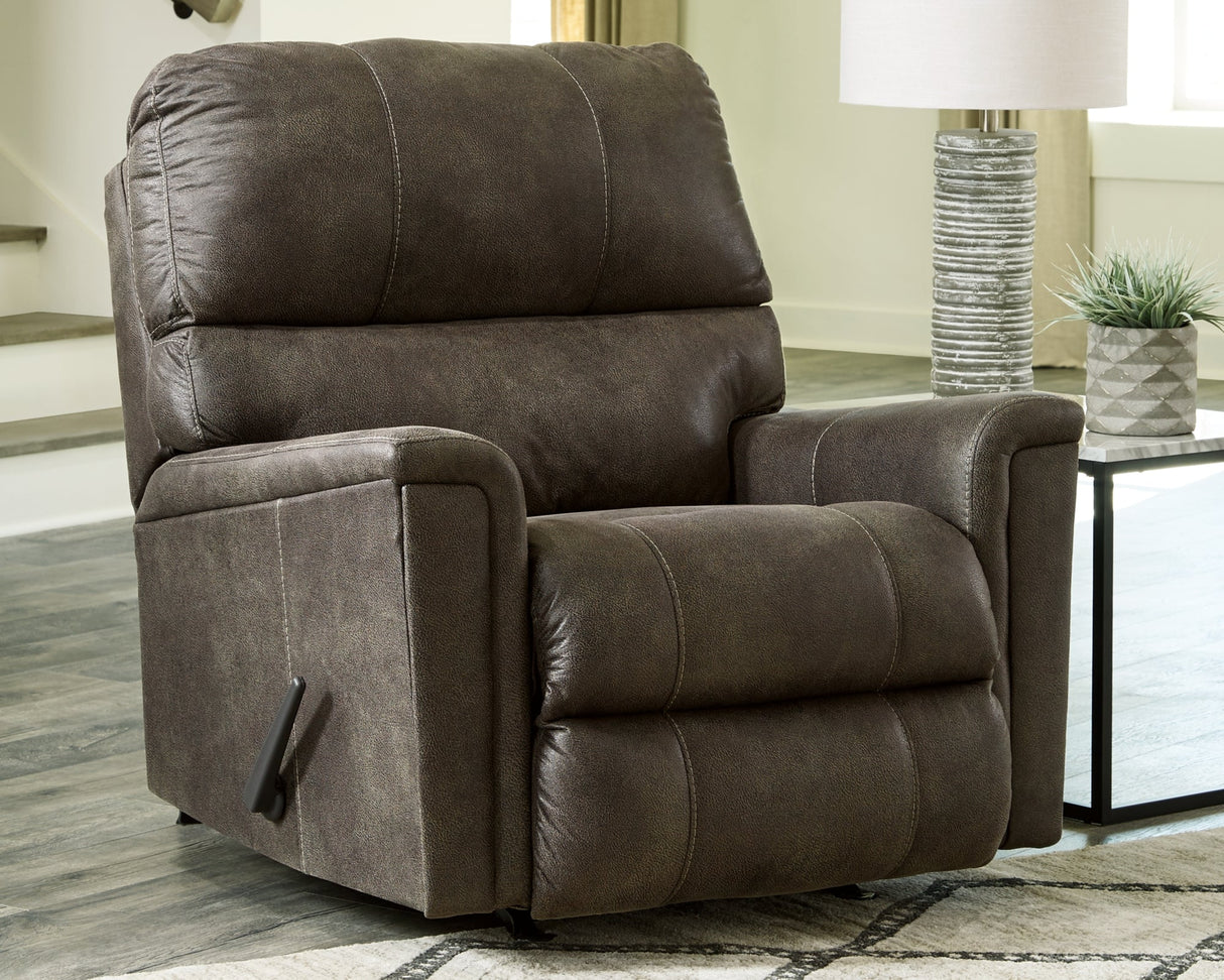 Navi Smoke Recliner by Ashley at Eve Furniture
