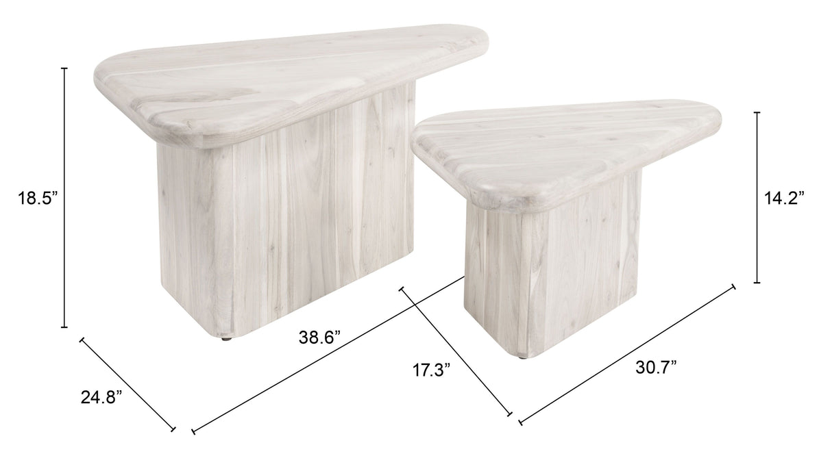 Navidic Coffee Table Set Whitewashed by Zuomod at Eve Furniture