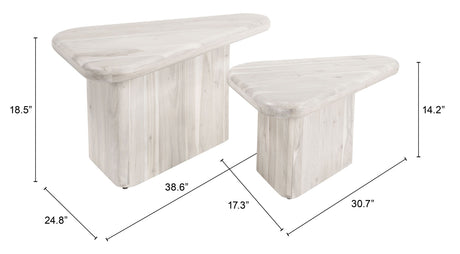 Navidic Coffee Table Set Whitewashed by Zuomod at Eve Furniture