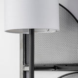 Navin Black Metal Body White Fabric Shade Rectangular Wall Sconce by Mercana at Eve Furniture