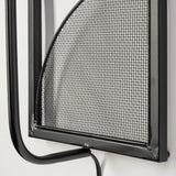 Navin Black Metal Body White Fabric Shade Rectangular Wall Sconce by Mercana at Eve Furniture