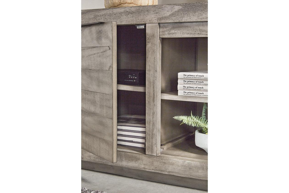 Naydell Gray 92" TV Stand by Ashley at Eve Furniture