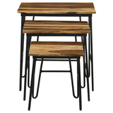 Nayeli 3-Piece Nesting Table with Hairpin Legs Natural/Black