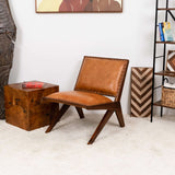 Colin Tan Leather Lounge Chair by Ashcroft Imports at Eve Furniture