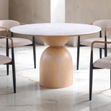 Neasden Natural/Black/White Dining Table