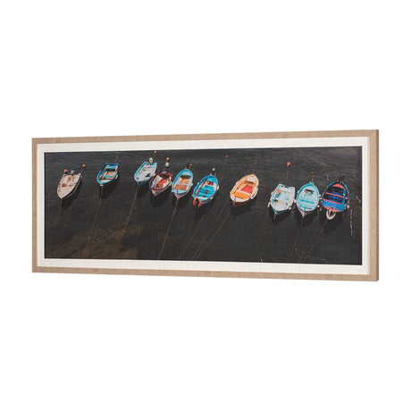 Neatly Moored by Mercana Studio a Hand Embellished Textured Framed Photo Art Print Matted under Glas by Mercana at Eve Furniture