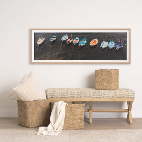Neatly Moored by Mercana Studio a Hand Embellished Textured Framed Photo Art Print Matted under Glas by Mercana at Eve Furniture