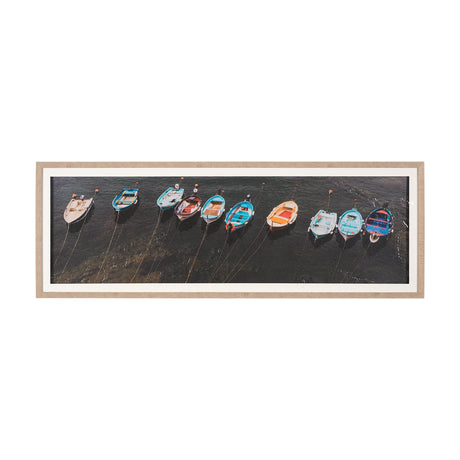 Neatly Moored by Mercana Studio a Hand Embellished Textured Framed Photo Art Print Matted under Glas by Mercana at Eve Furniture