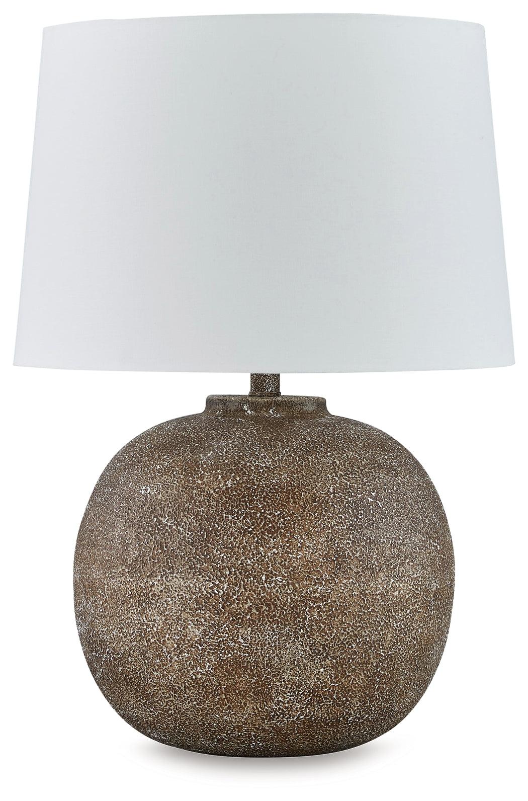 Neavesboro Antique Brown/White Table Lamp by Ashley at Eve Furniture