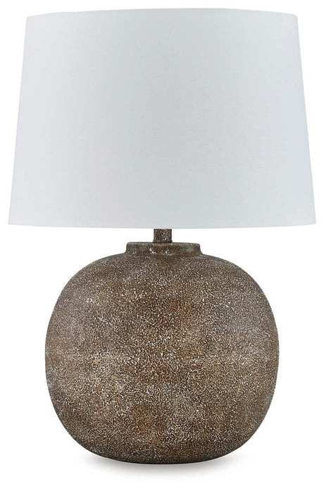 Neavesboro Antique Brown/White Table Lamp by Ashley at Eve Furniture