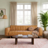 Nebraska Tan Leather Sofa by Ashcroft Furniture at Eve Furniture