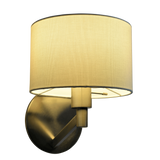 Nebula Brushed Nickel Base Wall Lamp with Rotary Switch White Fabric Shade by Ashcroft Furniture at Eve Furniture