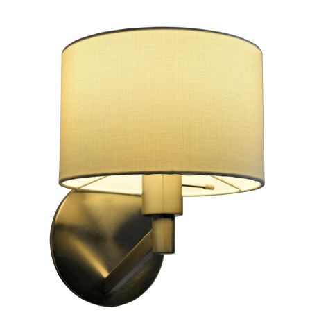 Nebula Brushed Nickel Base Wall Lamp with Rotary Switch White Fabric Shade by Ashcroft Furniture at Eve Furniture