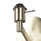 Nebula Brushed Nickel Base Wall Lamp with Rotary Switch White Fabric Shade by Ashcroft Imports at Eve Furniture