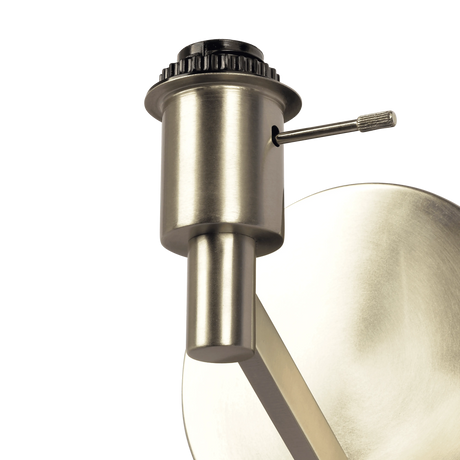 Nebula Brushed Nickel Base Wall Lamp with Rotary Switch White Fabric Shade by Ashcroft Furniture at Eve Furniture
