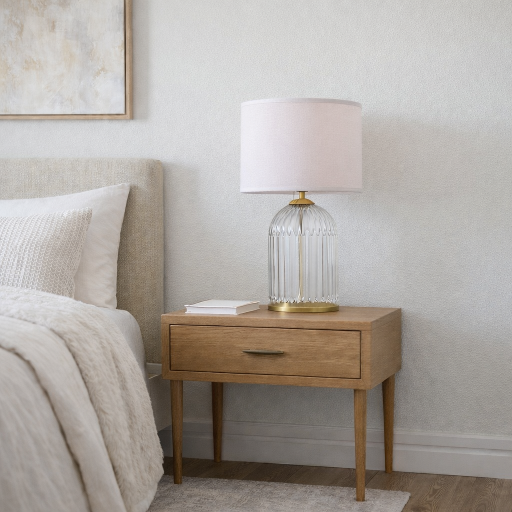 Nebulis Table Lamp Gold - Clear and Pink by Ashcroft Furniture at Eve Furniture