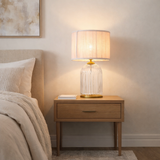 Nebulis Table Lamp Gold - Clear and Pink by Ashcroft Furniture at Eve Furniture