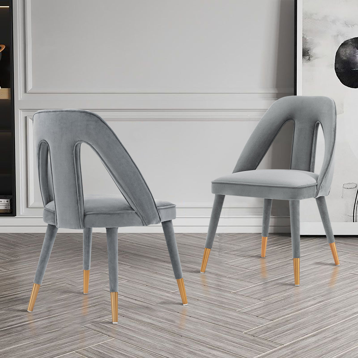 Neda Dining Chair in Grey (set of 2) by Manhattan Comfort at Eve Furniture