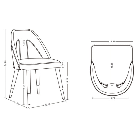 Neda Dining Chair in Midnight Blue by Manhattan Comfort at Eve Furniture