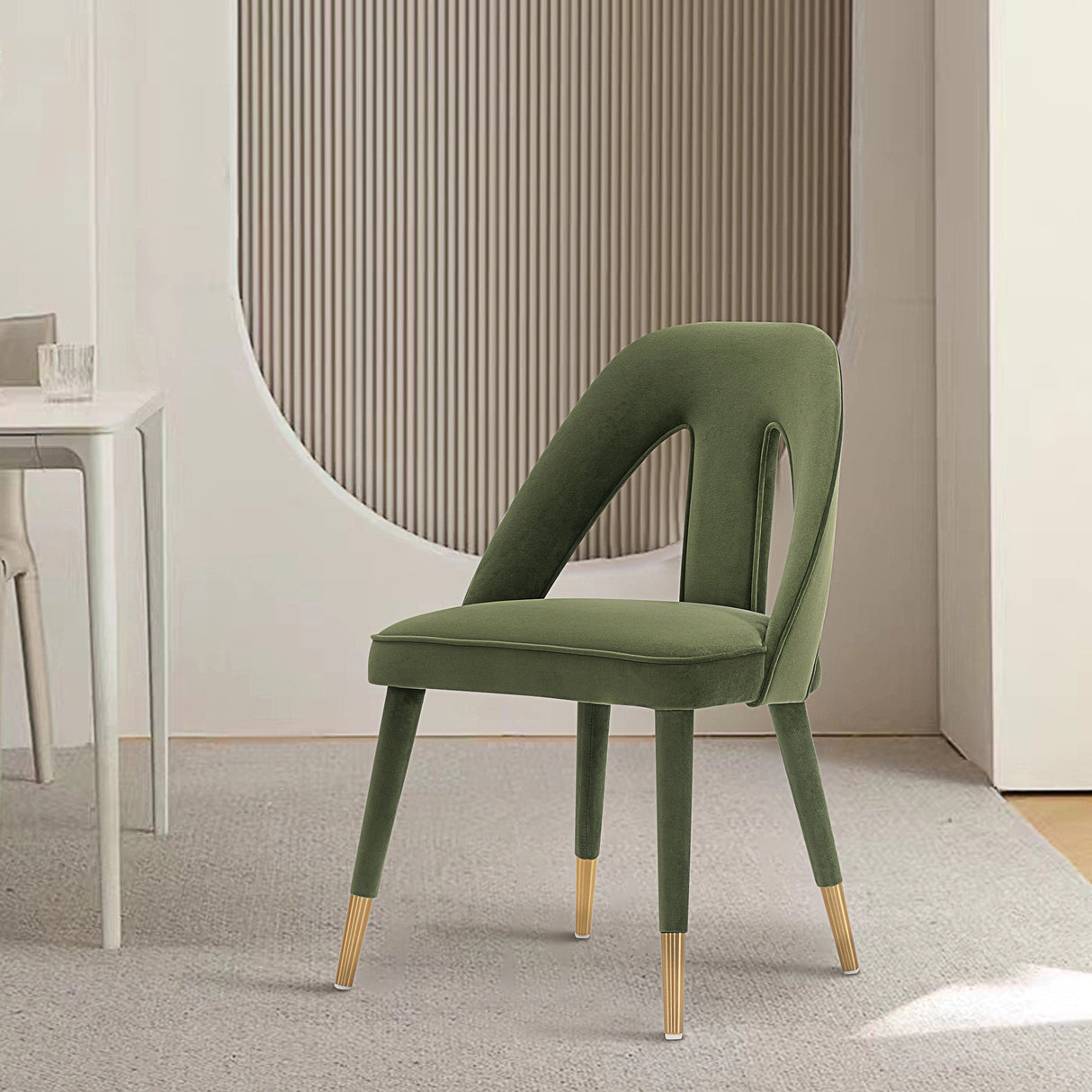 Neda Dining Chair in Olive Green by Manhattan Comfort at Eve Furniture