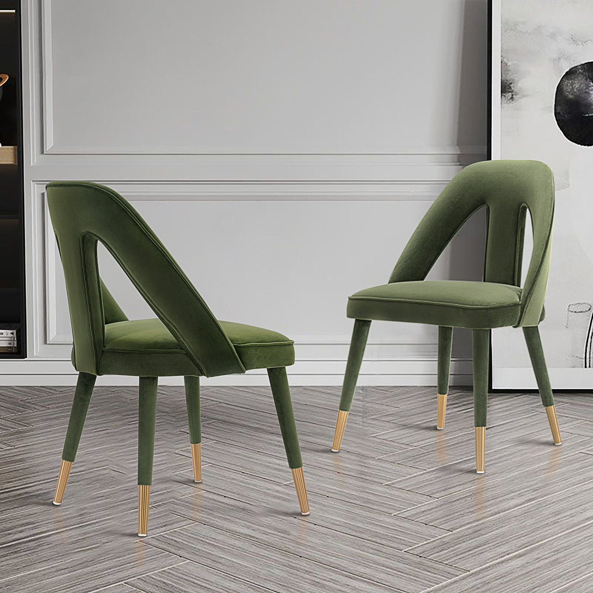 Neda Dining Chair in Olive Green (set of 2) by Manhattan Comfort at Eve Furniture