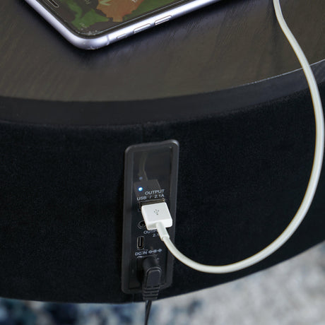 Nedman Black/Gold Finish Accent Table with Speaker by Ashley at Eve Furniture