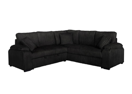 Neeha Black 3-Piece Sectional by New Era Innovations at Eve Furniture