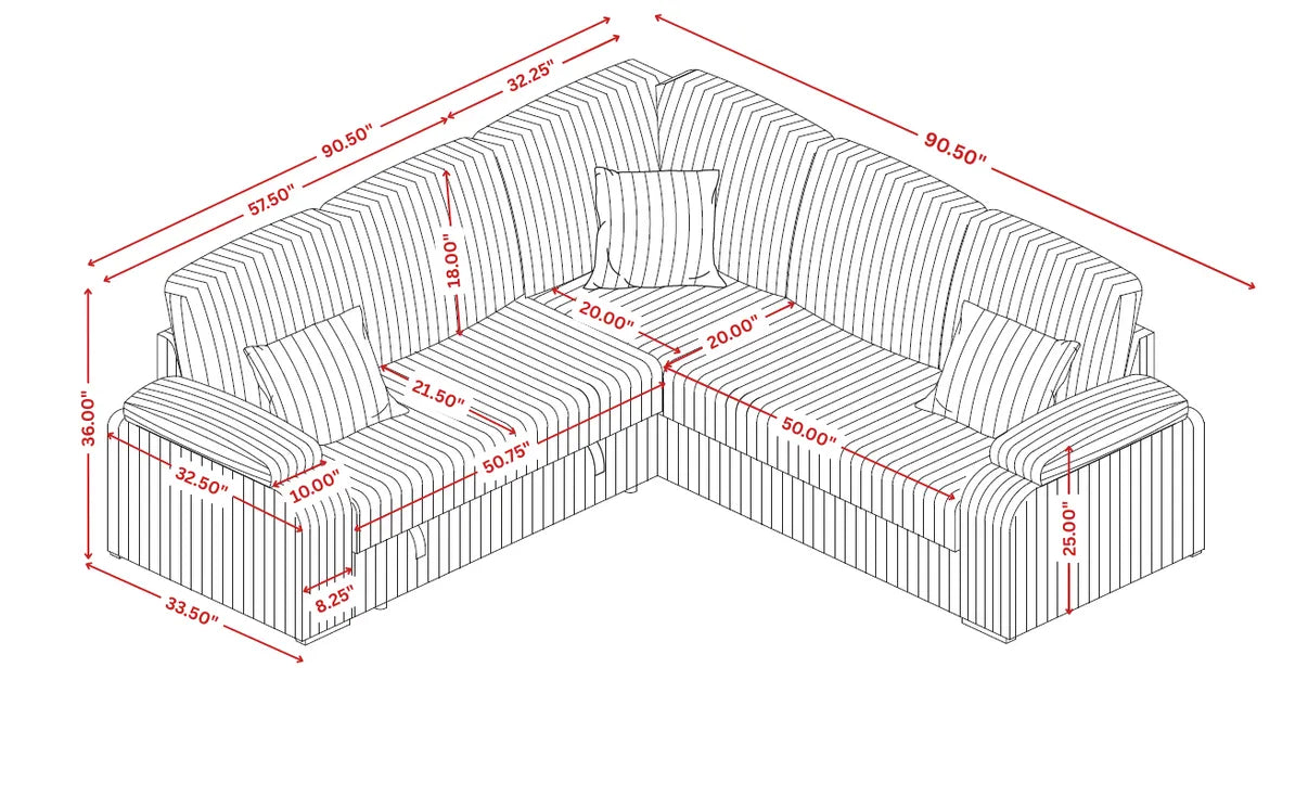 Neeha Black 3-Piece Sectional by New Era Innovations at Eve Furniture