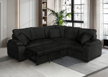 Neeha Black 3-Piece Sectional by New Era Innovations at Eve Furniture