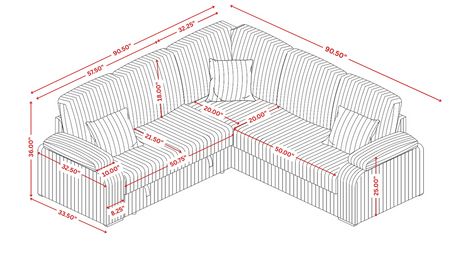 Neeha Grey 3-Piece Sectional by New Era Innovations at Eve Furniture