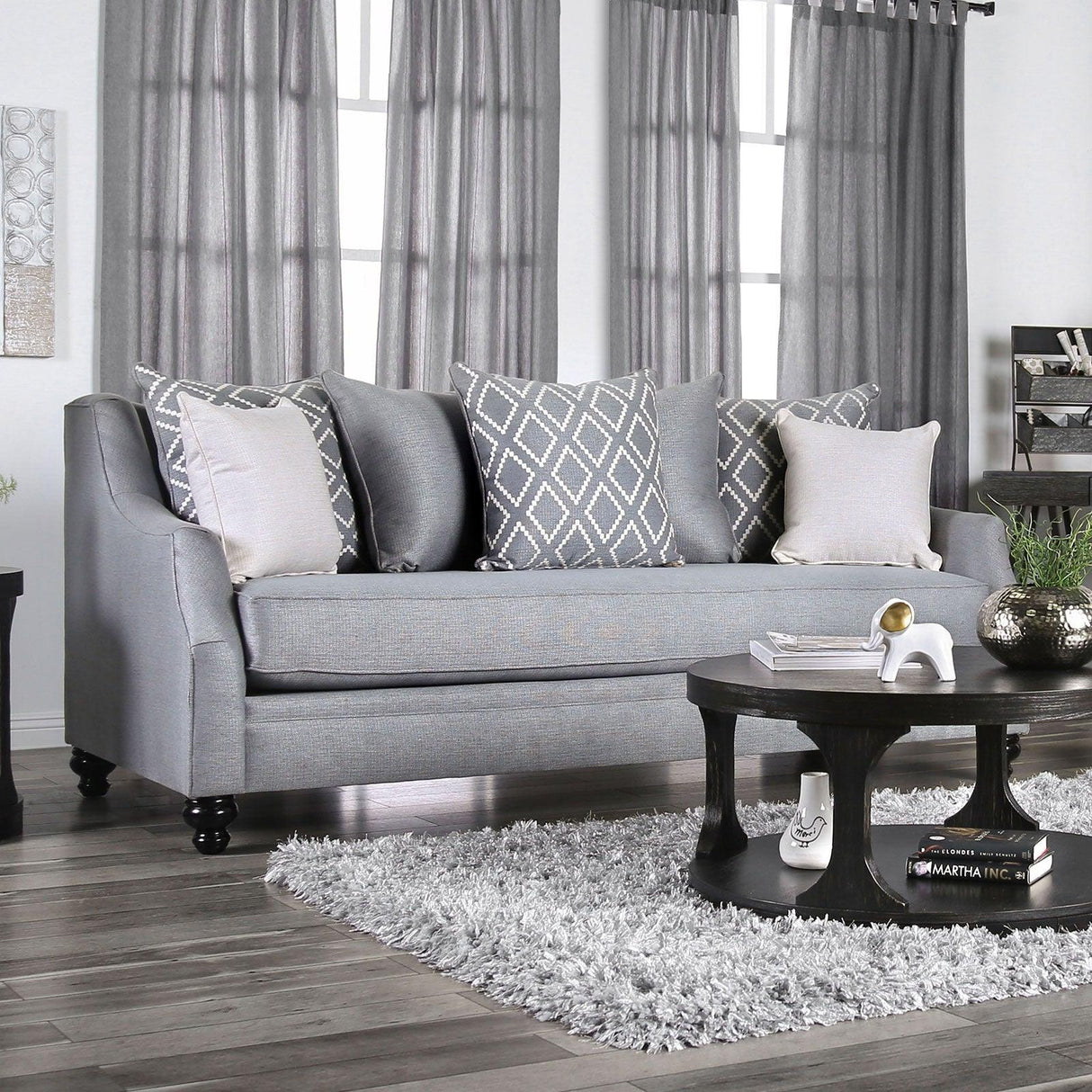 Nefyn Gray Sofa by Furniture of America at Eve Furniture