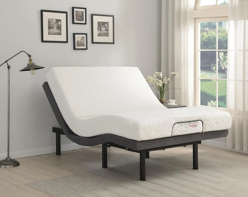Negan Gray/Black California King Adjustable Bed Base by Coaster at Eve Furniture