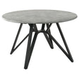 Neil Concrete/Black Round Wood Top Dining Table by Coaster at Eve Furniture