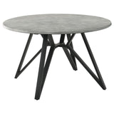 Neil Concrete/Black Round Wood Top Dining Table by Coaster at Eve Furniture
